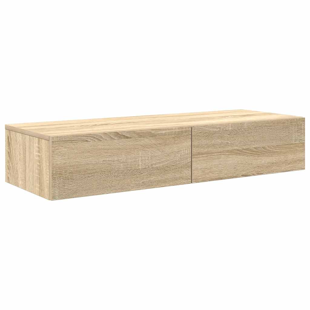 Falipolc fiókokkal sonoma tölgy 100x36x19 cm műszaki fa