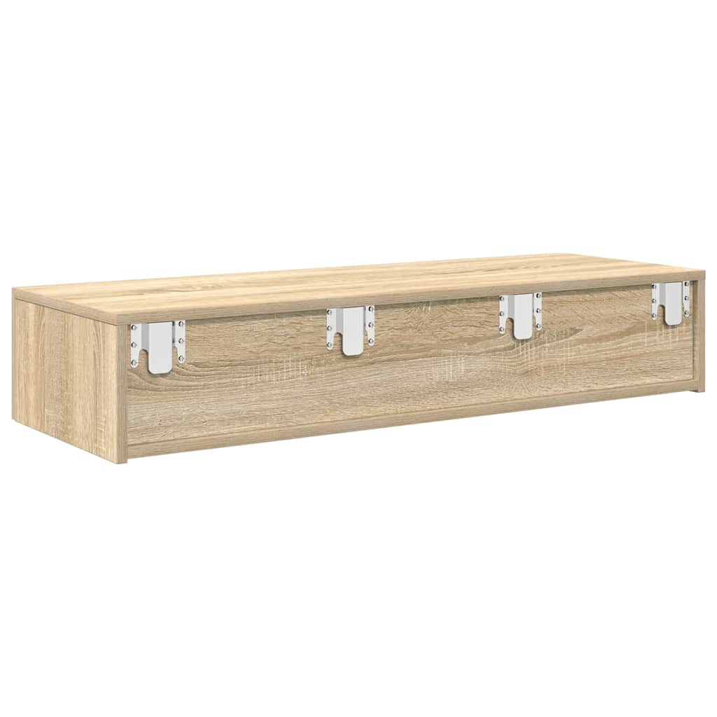 Falipolc fiókokkal sonoma tölgy 100x36x19 cm műszaki fa