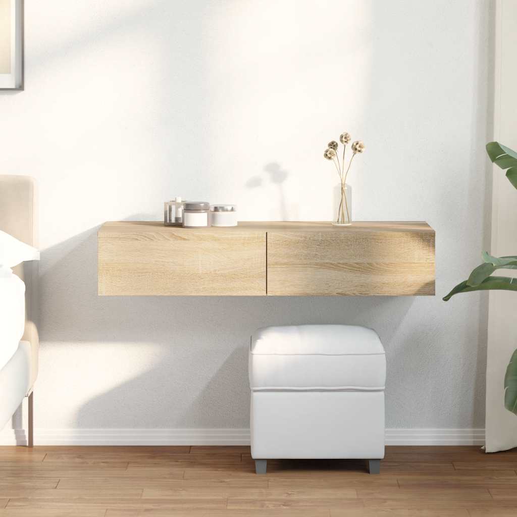 Falipolc fiókokkal sonoma tölgy 100x36x19 cm műszaki fa