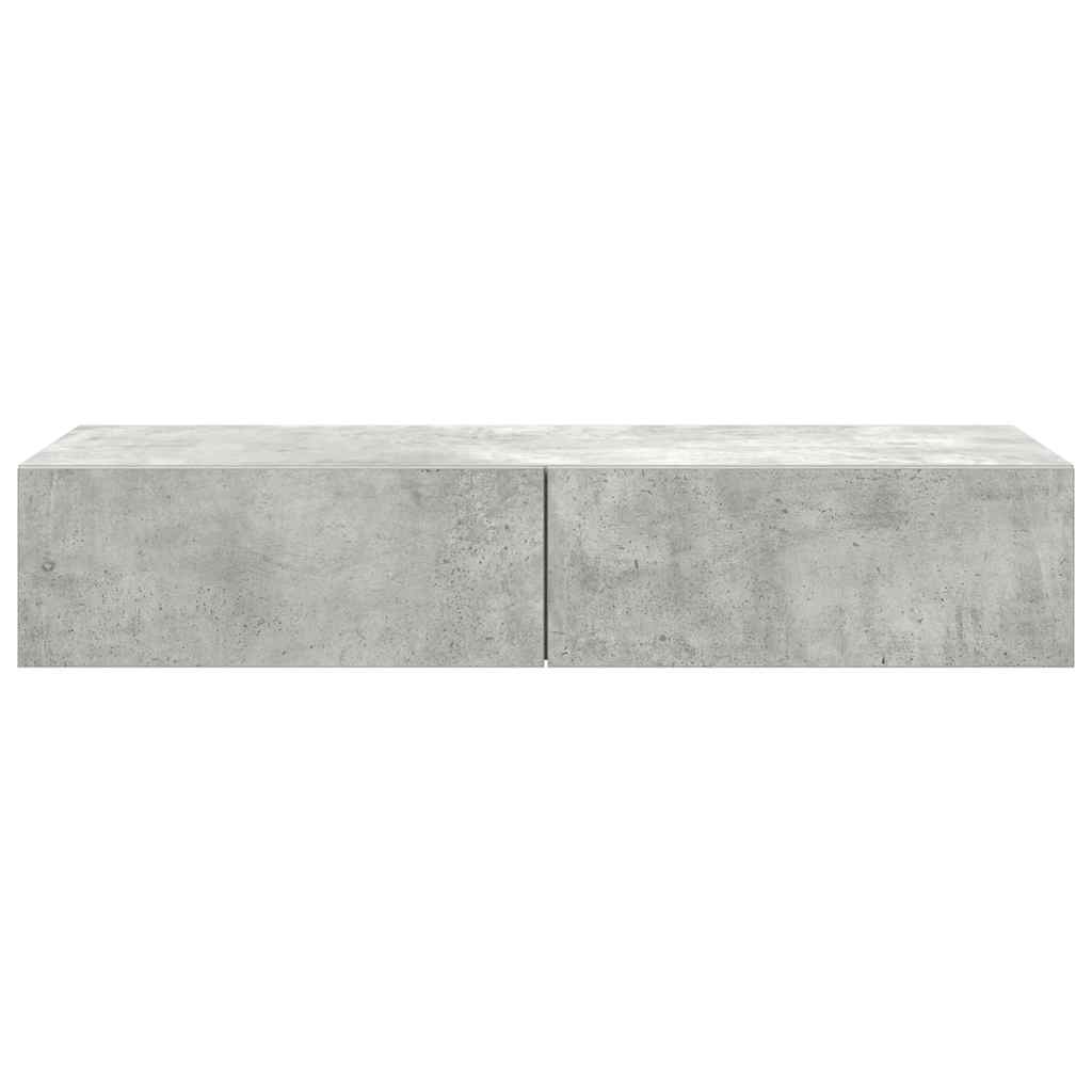 Falipolc fiókokkal betonszürke 100x36x19 cm műszaki fa