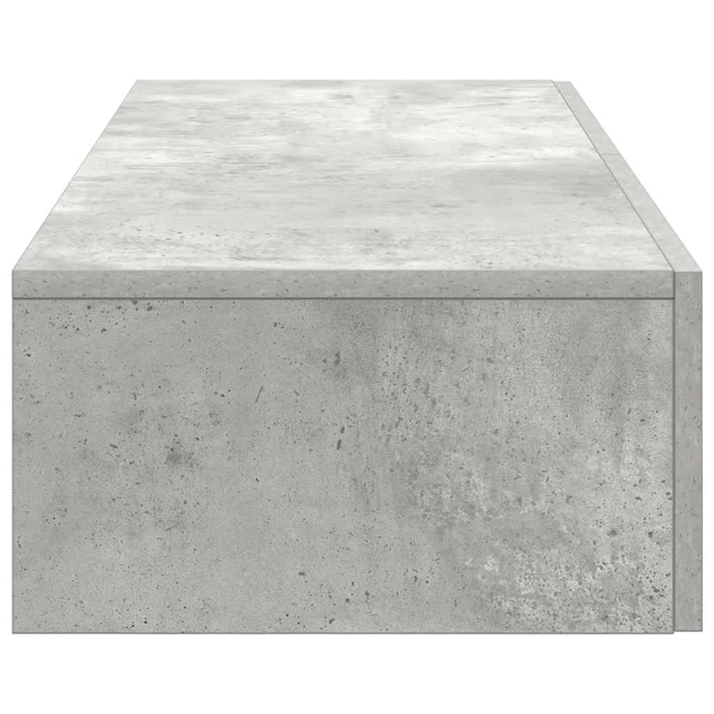 Falipolc fiókokkal betonszürke 100x36x19 cm műszaki fa