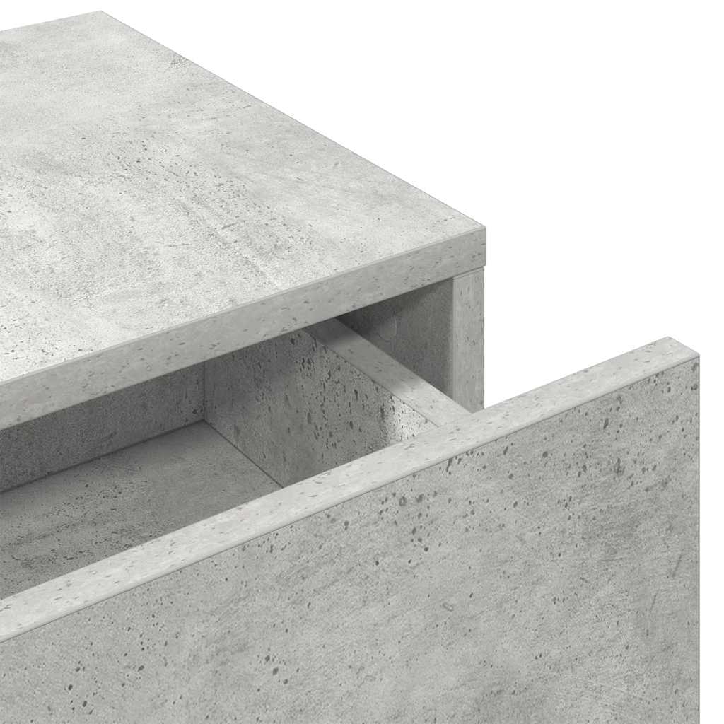 Falipolc fiókokkal betonszürke 100x36x19 cm műszaki fa