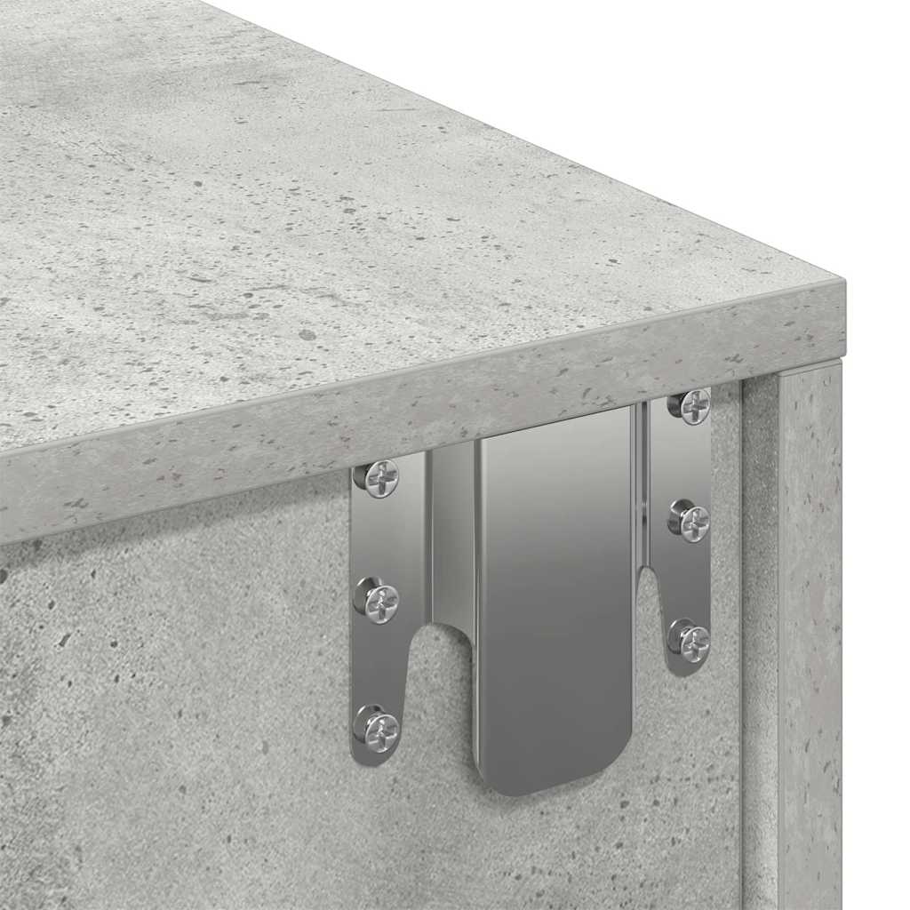 Falipolc fiókokkal betonszürke 100x36x19 cm műszaki fa