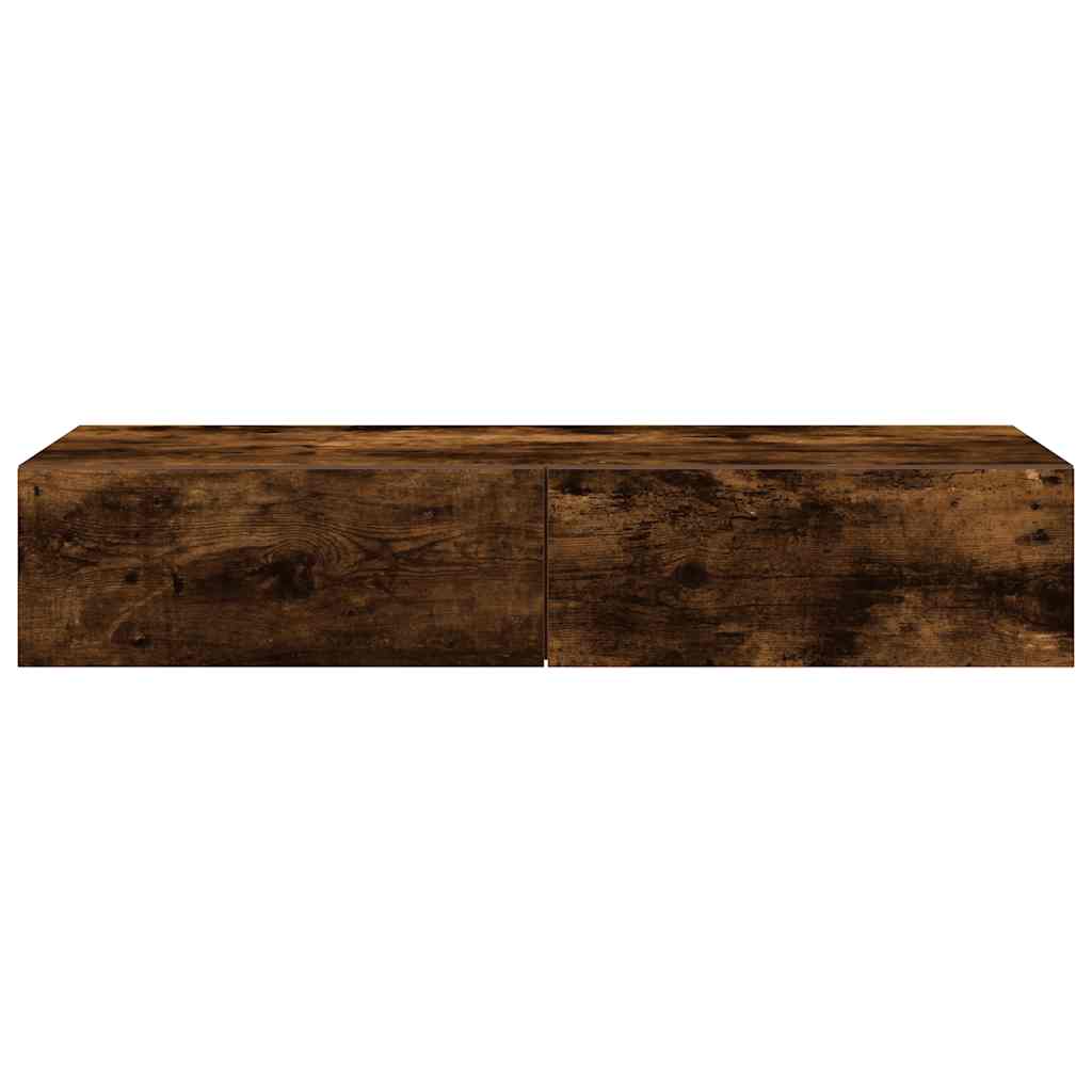 Falipolc fiókokkal füstölt tölgy 100x36x19 cm műszaki fa