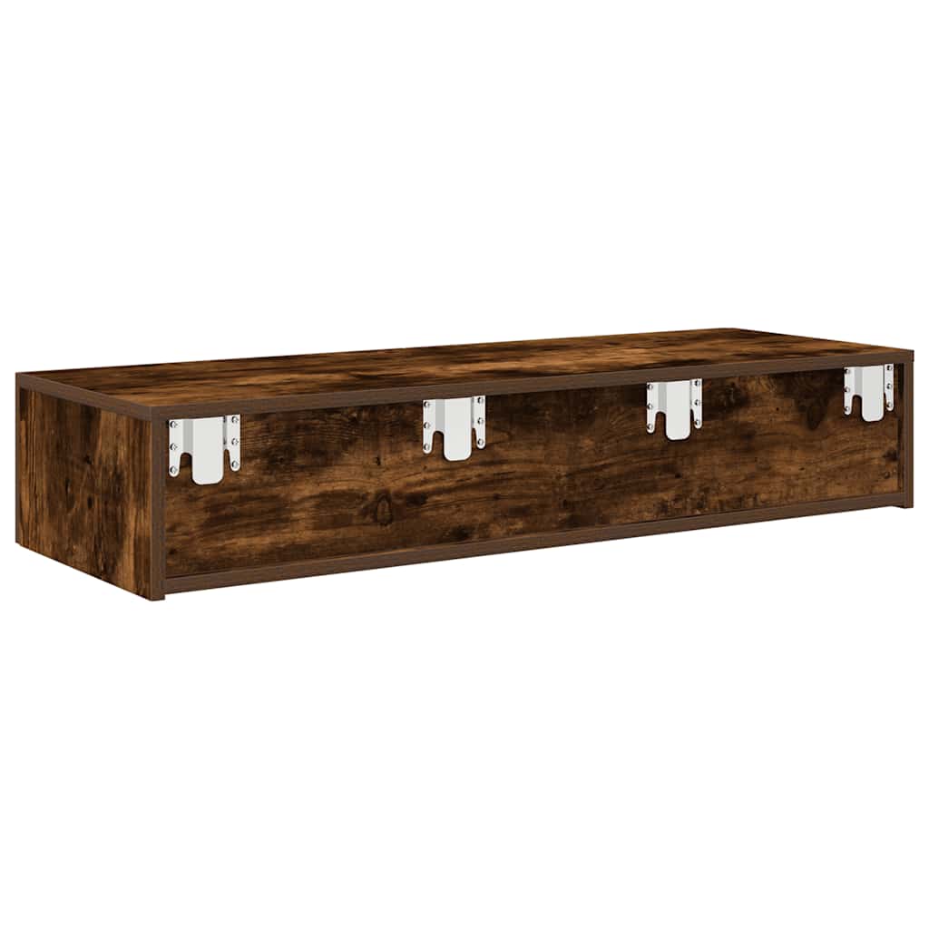 Falipolc fiókokkal füstölt tölgy 100x36x19 cm műszaki fa