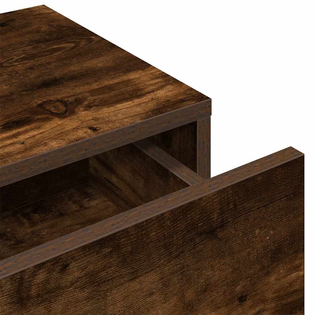 Falipolc fiókokkal füstölt tölgy 100x36x19 cm műszaki fa