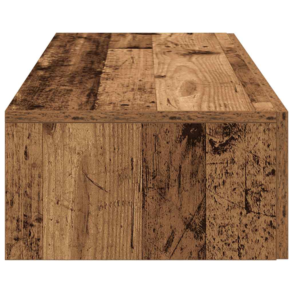 Falipolc fiókokkal régi fa 100x36x19 cm műszaki fa