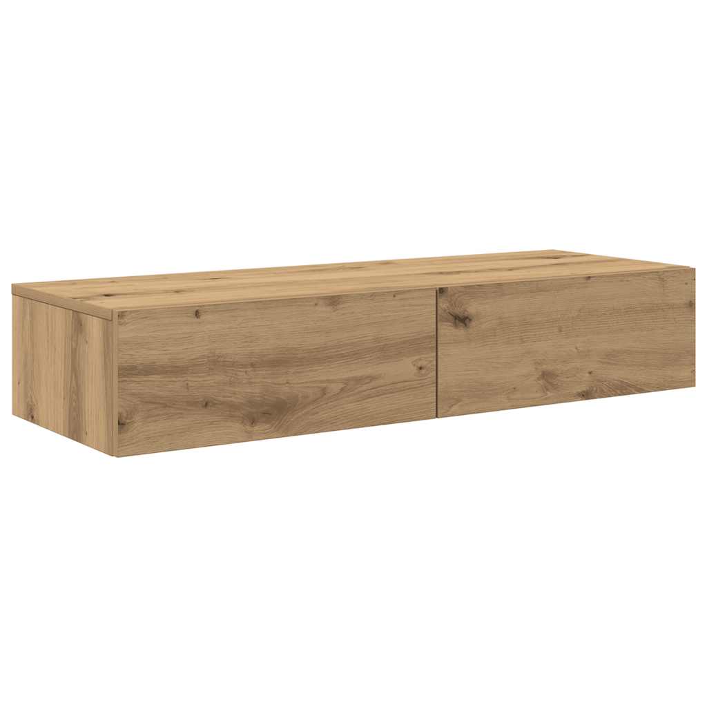 Falipolc fiókokkal artisian tölgy 100x36x19 cm műszaki fa