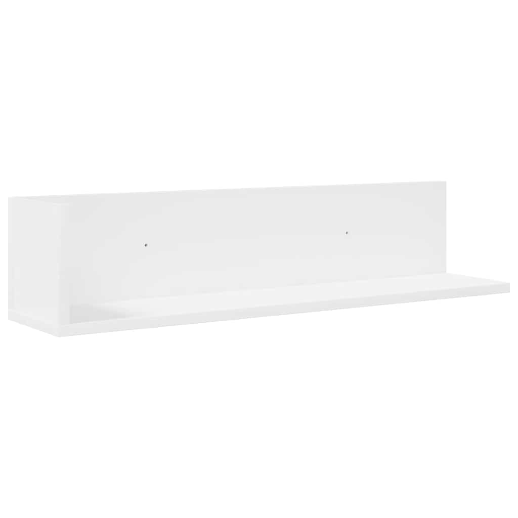 2 db fehér szerelt fa fali polc 75 x 16,5 x 16,5 cm