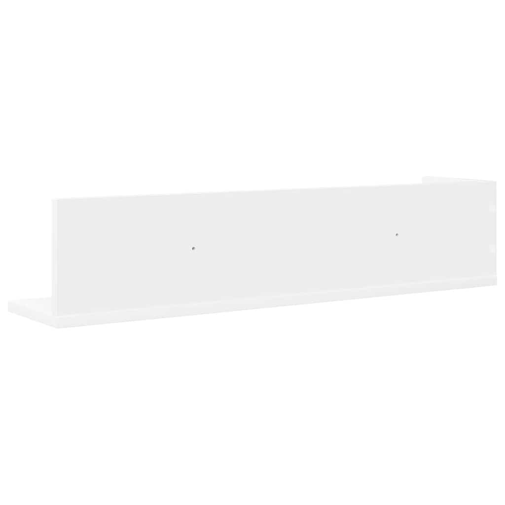 2 db fehér szerelt fa fali polc 75 x 16,5 x 16,5 cm