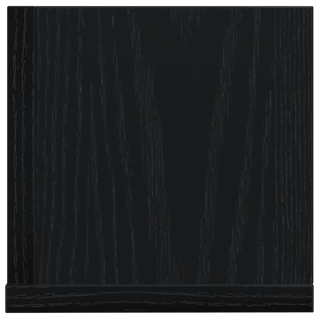 2 db fekete szerelt fa fali polc 75 x 16,5 x 16,5 cm