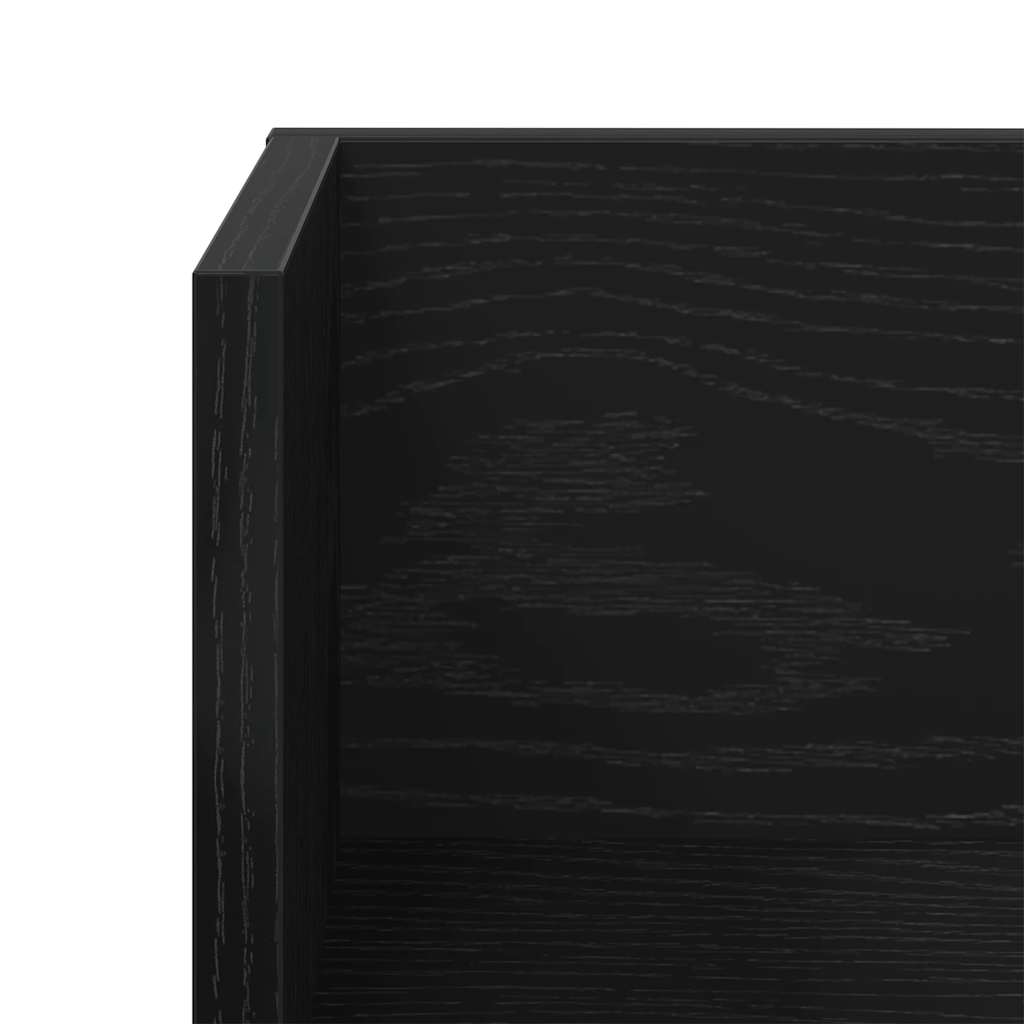2 db fekete szerelt fa fali polc 75 x 16,5 x 16,5 cm