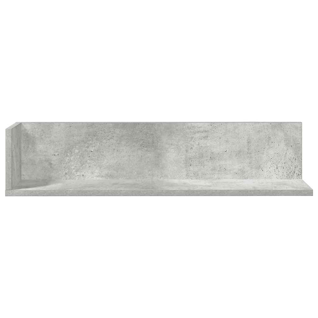 2 db betonszürke szerelt fa fali polc 75 x 16,5 x 16,5 cm