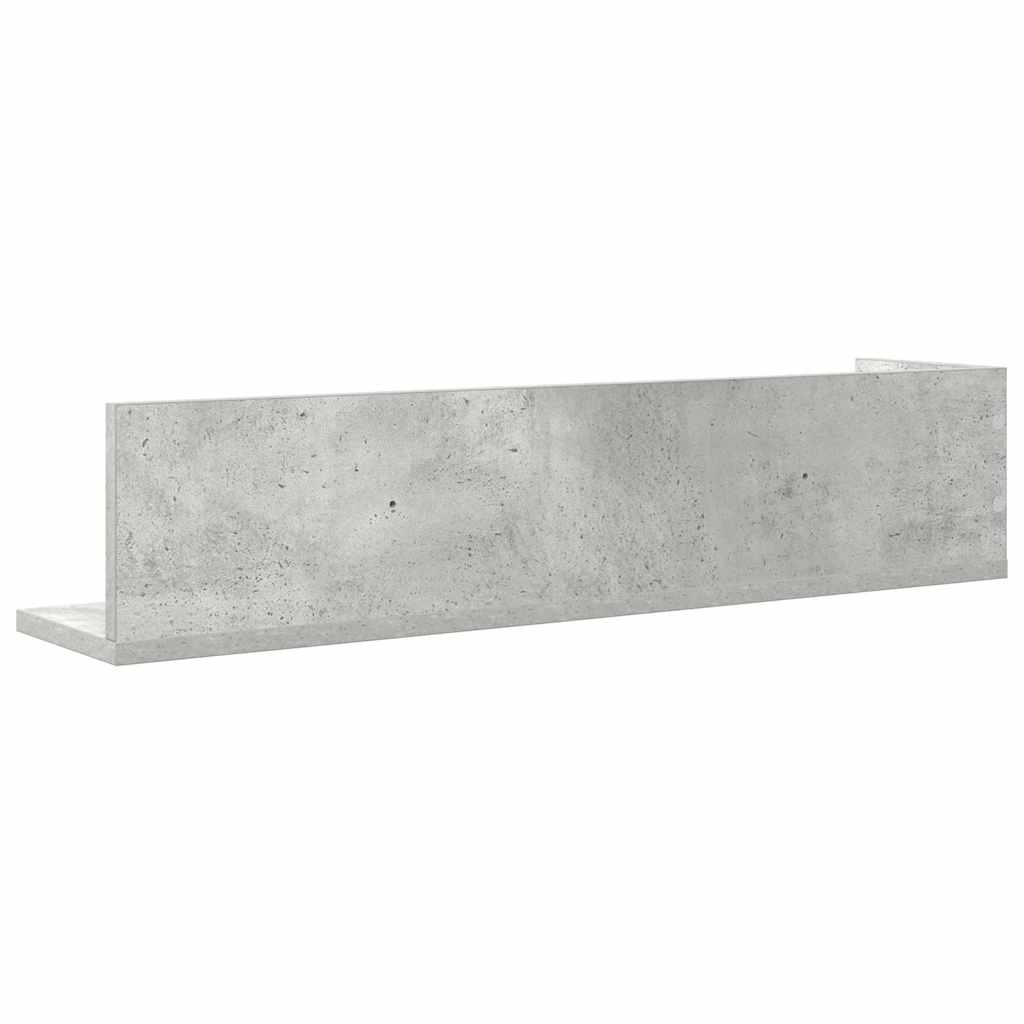 2 db betonszürke szerelt fa fali polc 75 x 16,5 x 16,5 cm
