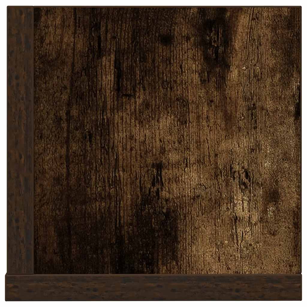 2 db füstös tölgy színű szerelt fa fali polc 75 x 16,5 x 16,5cm
