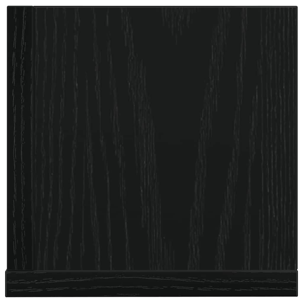 2 db fekete szerelt fa fali polc 100 x 16,5 x 16,5 cm