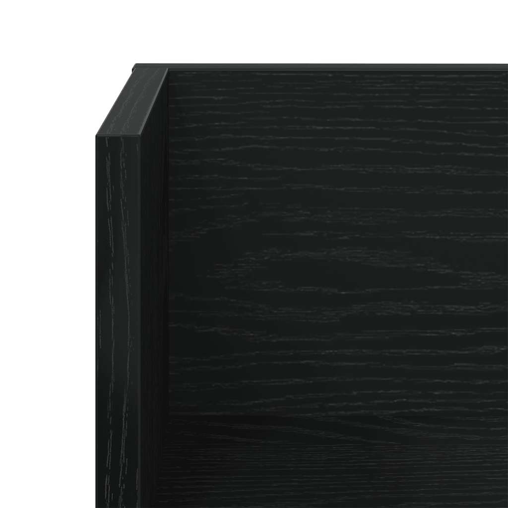 2 db fekete szerelt fa fali polc 100 x 16,5 x 16,5 cm