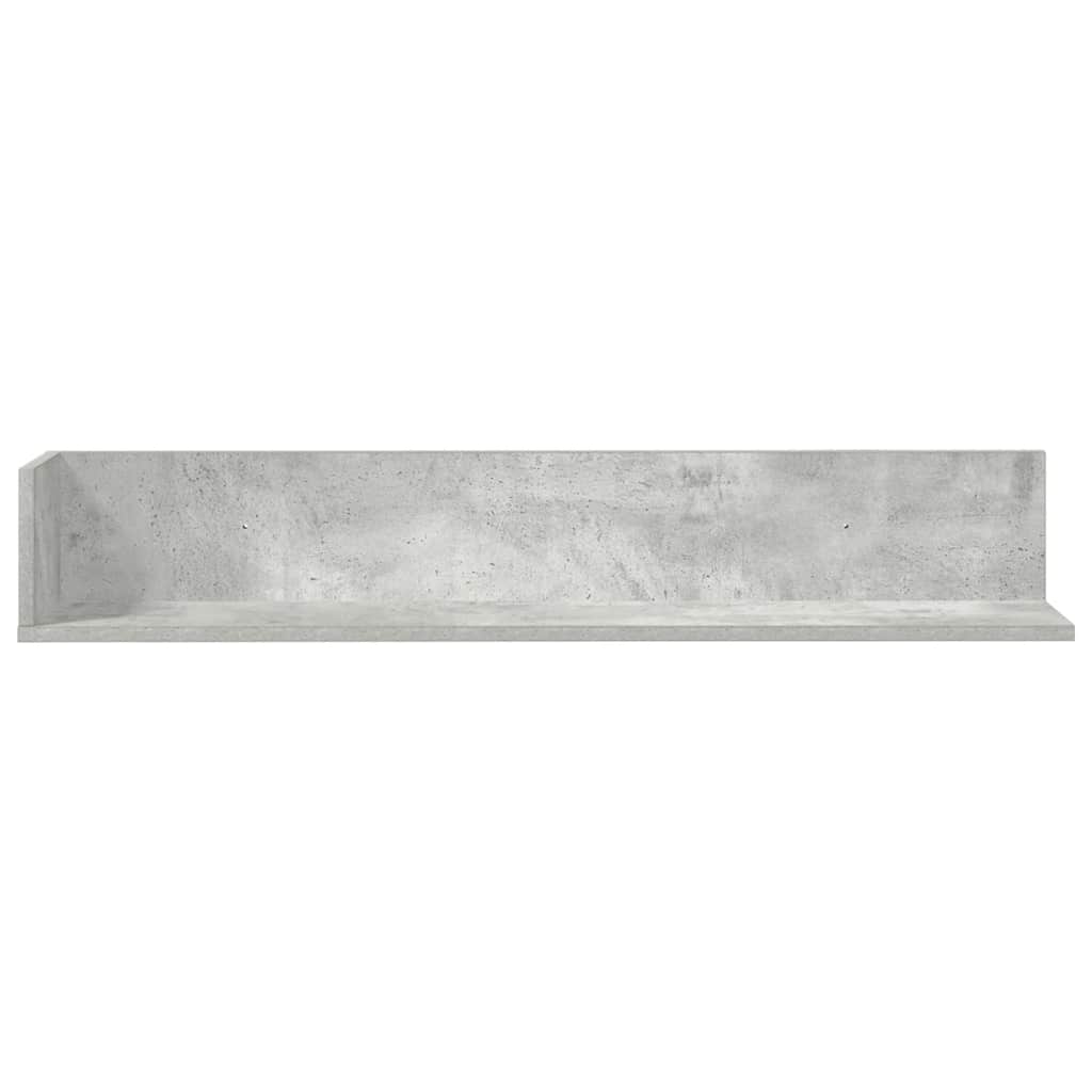 2 db betonszürke szerelt fa fali polc 100 x 16,5 x 16,5 cm
