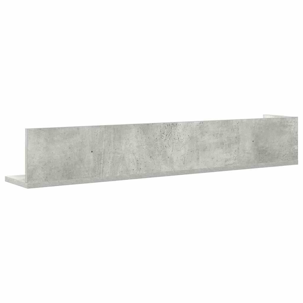 2 db betonszürke szerelt fa fali polc 100 x 16,5 x 16,5 cm