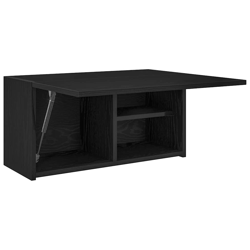 fekete szerelt fa fali fürdőszobaszekrény 60x25x30 cm