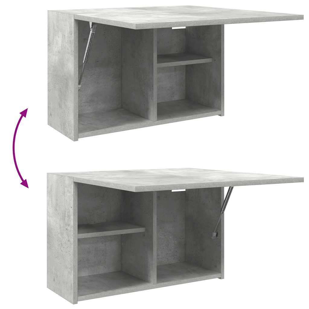betonszürke szerelt fa fali fürdőszobaszekrény 60 x 25 x 40 cm