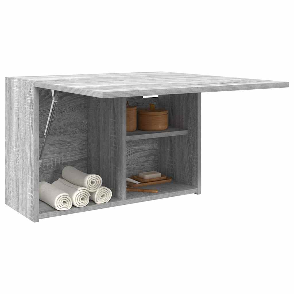 szürke sonoma szerelt fa fali fürdőszobaszekrény 60x25x40 cm