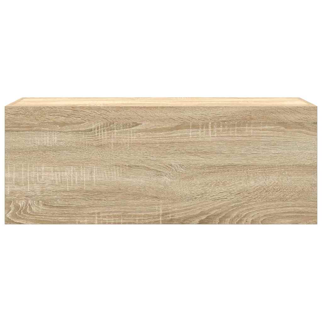 sonoma tölgyszínű szerelt fa fali fürdőszobaszekrény 80x25x30cm