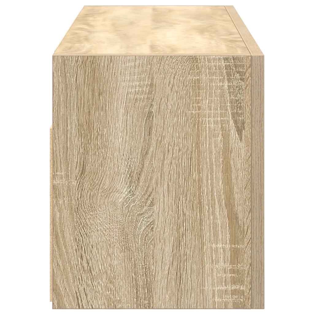 sonoma tölgyszínű szerelt fa fali fürdőszobaszekrény 80x25x30cm