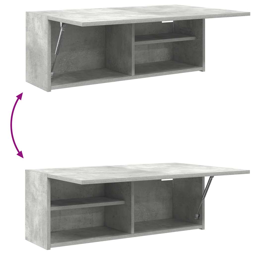 betonszürke szerelt fa fali fürdőszobaszekrény 80 x 25 x 30 cm