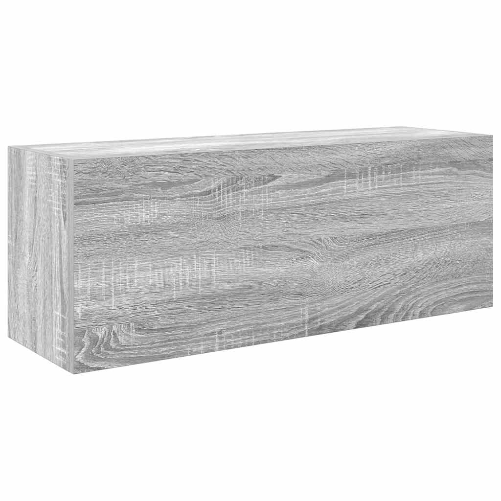 szürke sonoma szerelt fa fali fürdőszobaszekrény 80x25x30 cm