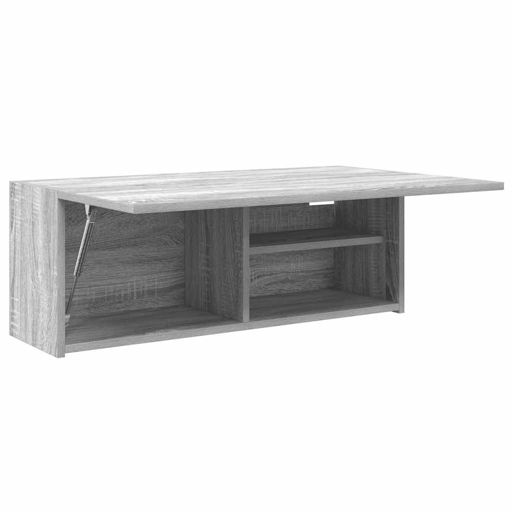 szürke sonoma szerelt fa fali fürdőszobaszekrény 80x25x30 cm