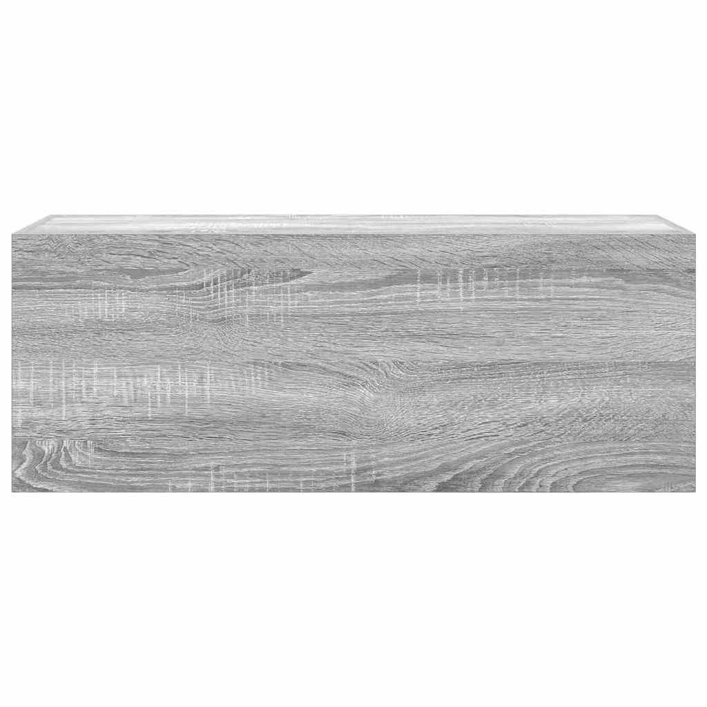 szürke sonoma szerelt fa fali fürdőszobaszekrény 80x25x30 cm