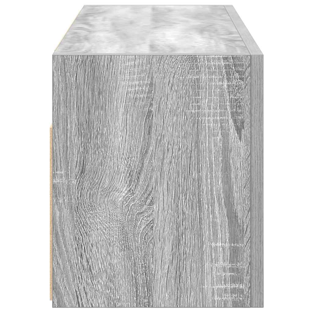 szürke sonoma szerelt fa fali fürdőszobaszekrény 80x25x30 cm