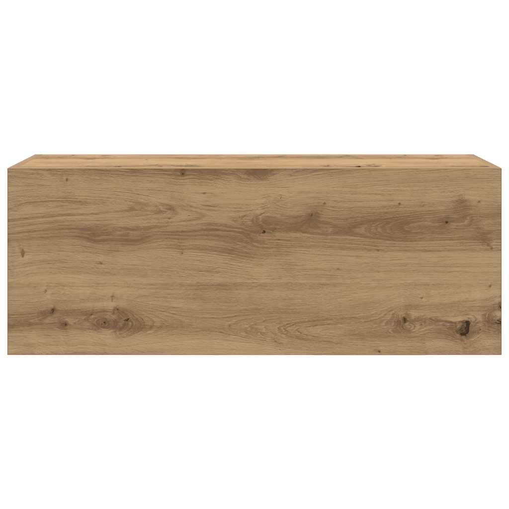 kézműves tölgy szerelt fa fali fürdőszobaszekrény 80x25x30 cm
