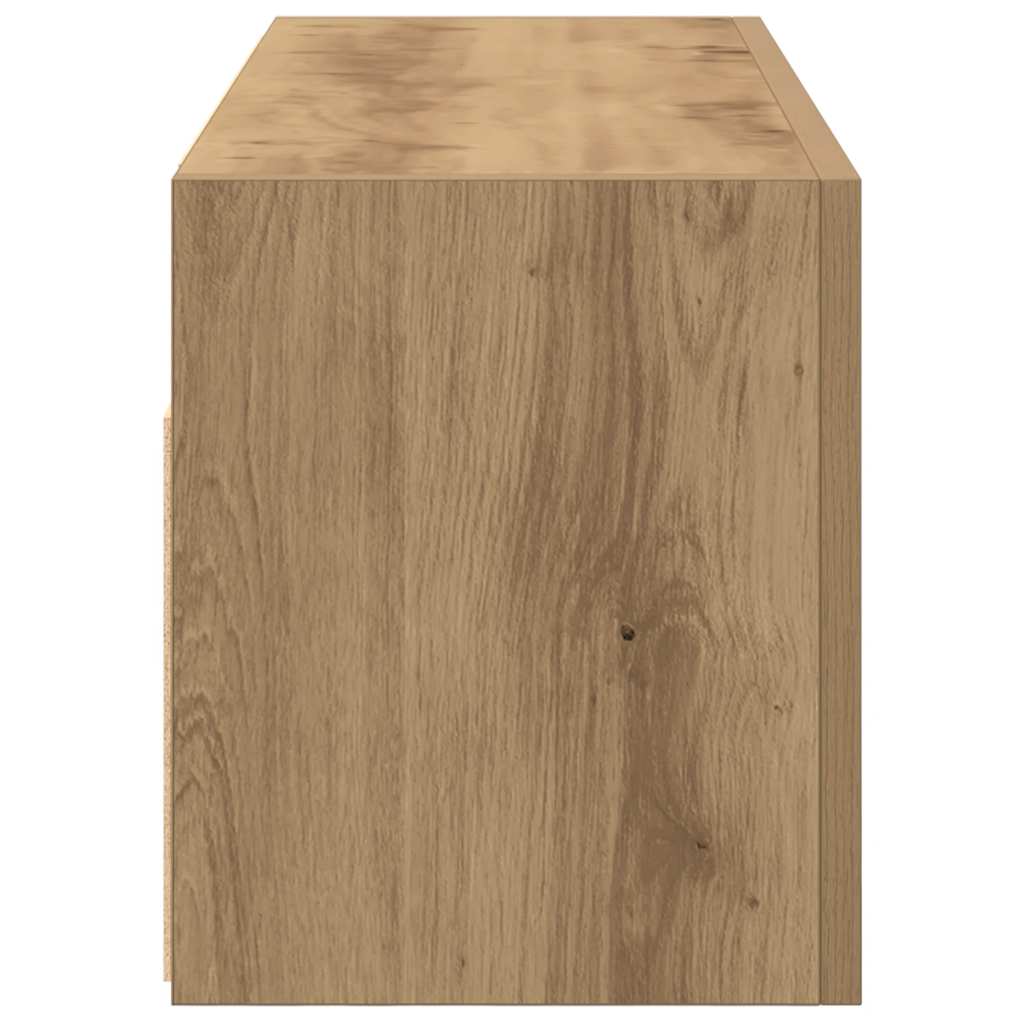 kézműves tölgy szerelt fa fali fürdőszobaszekrény 80x25x30 cm