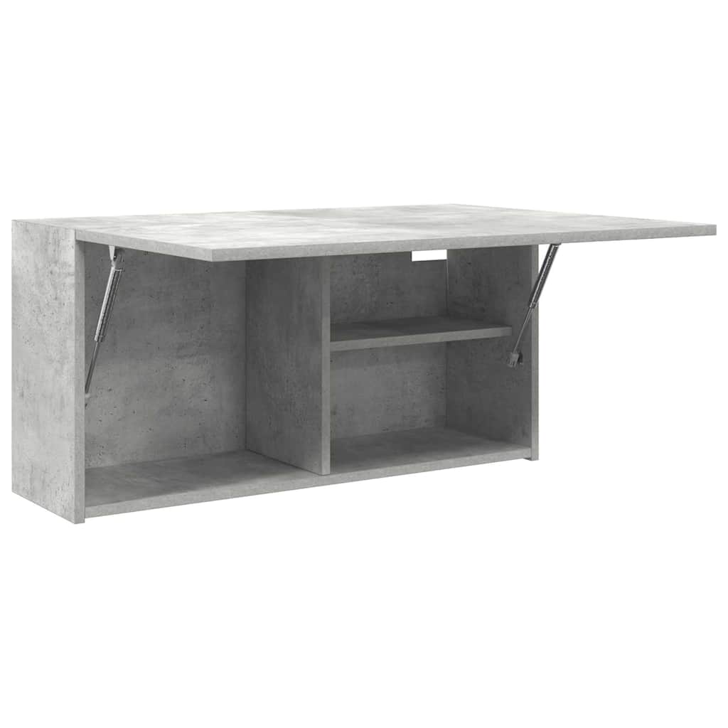 betonszürke szerelt fa fali fürdőszobaszekrény 80 x 25 x 40 cm