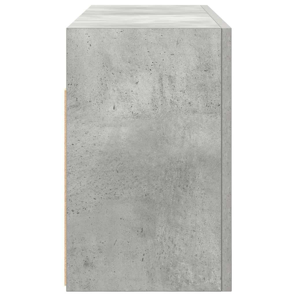 betonszürke szerelt fa fali fürdőszobaszekrény 80 x 25 x 40 cm