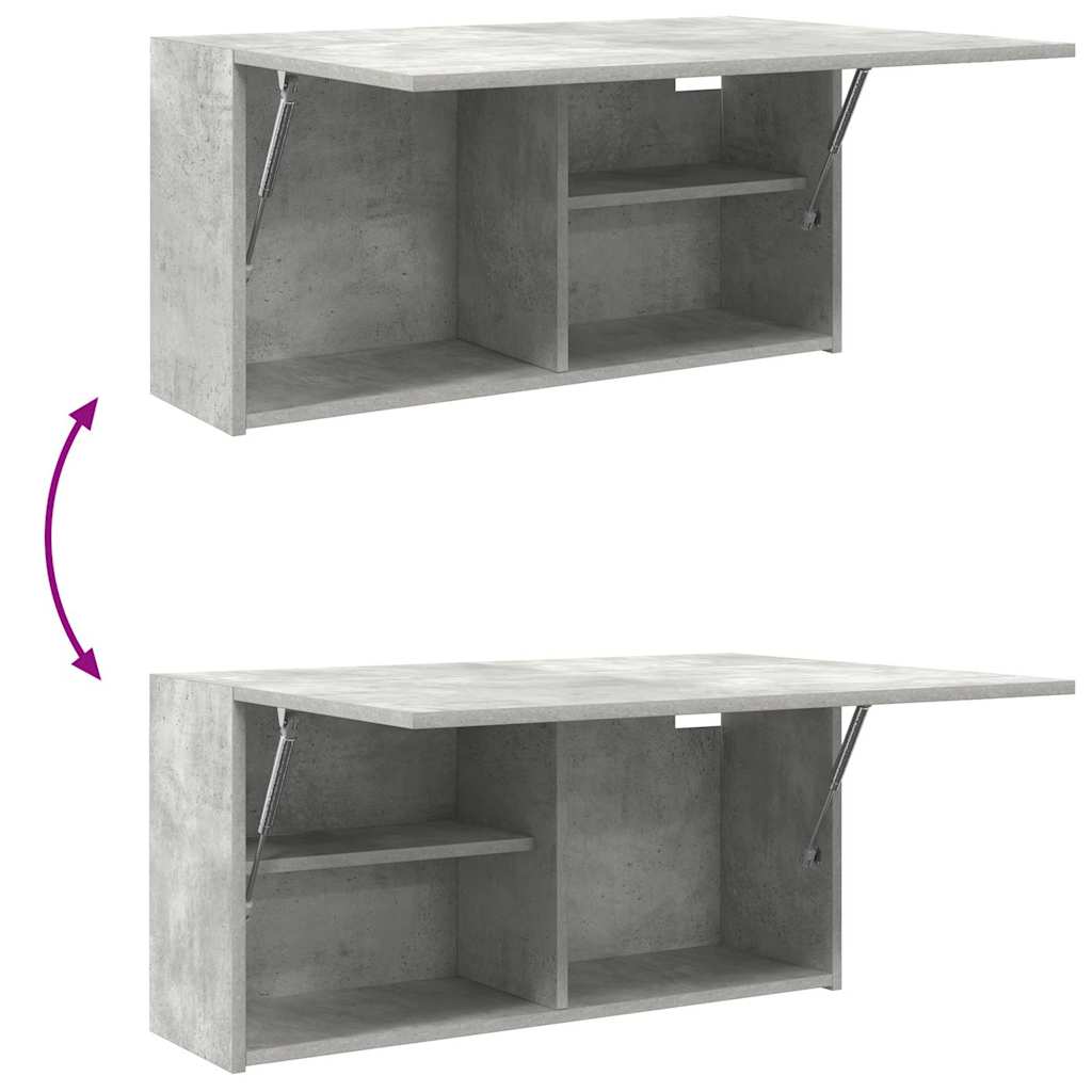 betonszürke szerelt fa fali fürdőszobaszekrény 80 x 25 x 40 cm