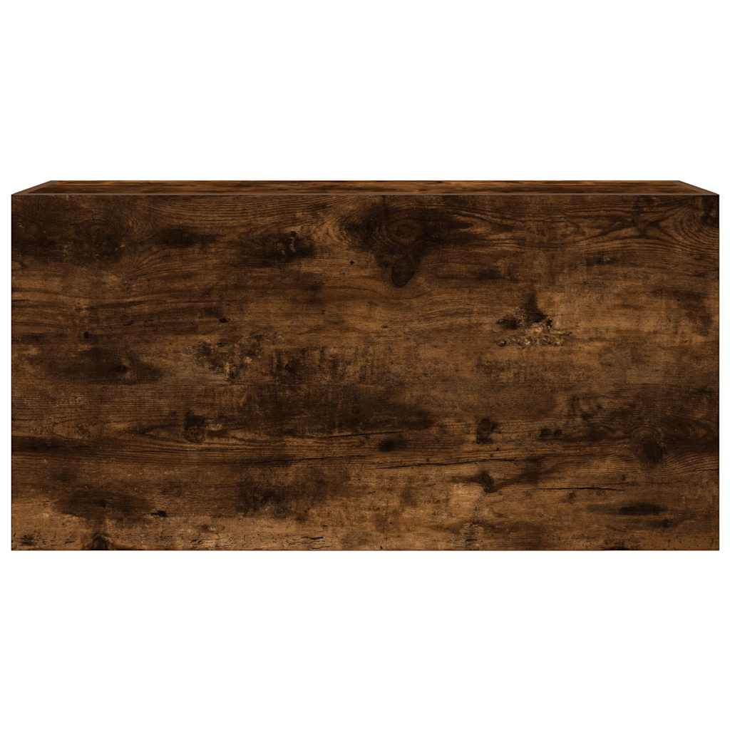 füstös tölgyszínű szerelt fa fali fürdőszobaszekrény 80x25x40cm