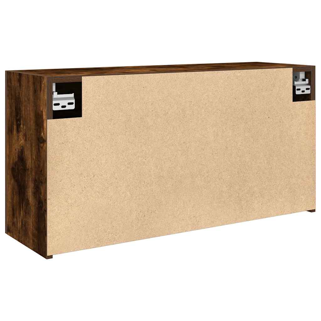 füstös tölgyszínű szerelt fa fali fürdőszobaszekrény 80x25x40cm