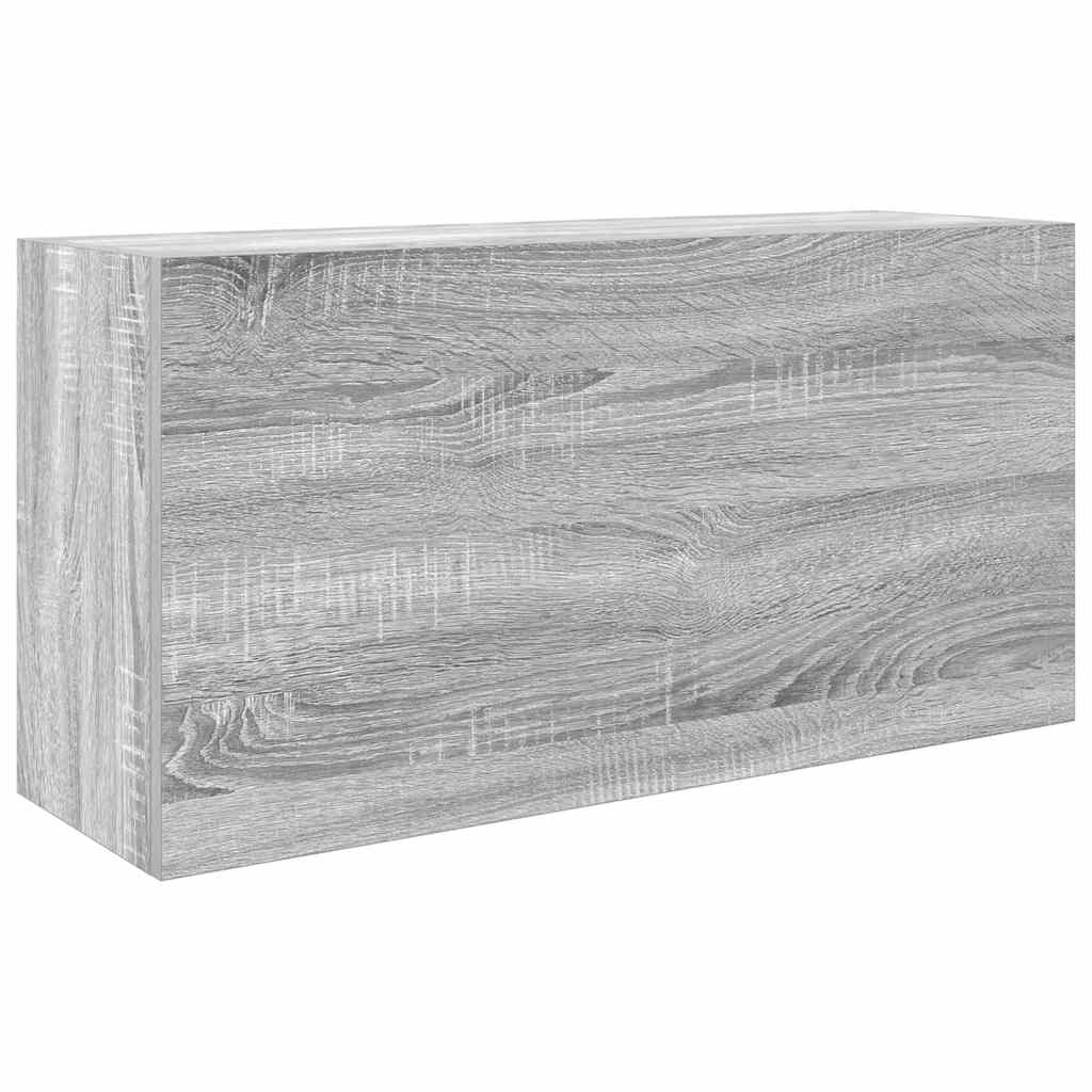 szürke sonoma szerelt fa fali fürdőszobaszekrény 80x25x40 cm