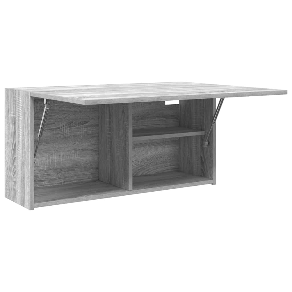 szürke sonoma szerelt fa fali fürdőszobaszekrény 80x25x40 cm