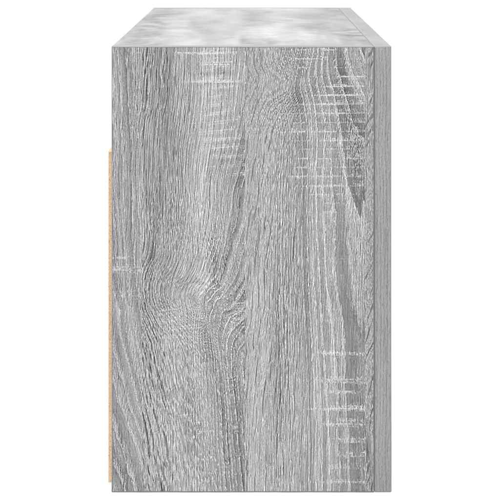 szürke sonoma szerelt fa fali fürdőszobaszekrény 80x25x40 cm