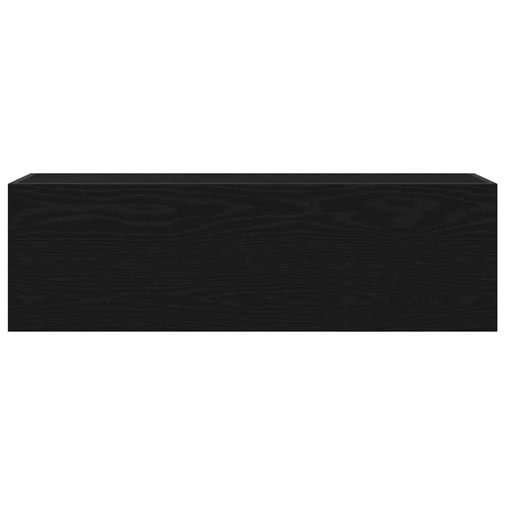 fekete szerelt fa fali fürdőszobaszekrény 100x25x30 cm
