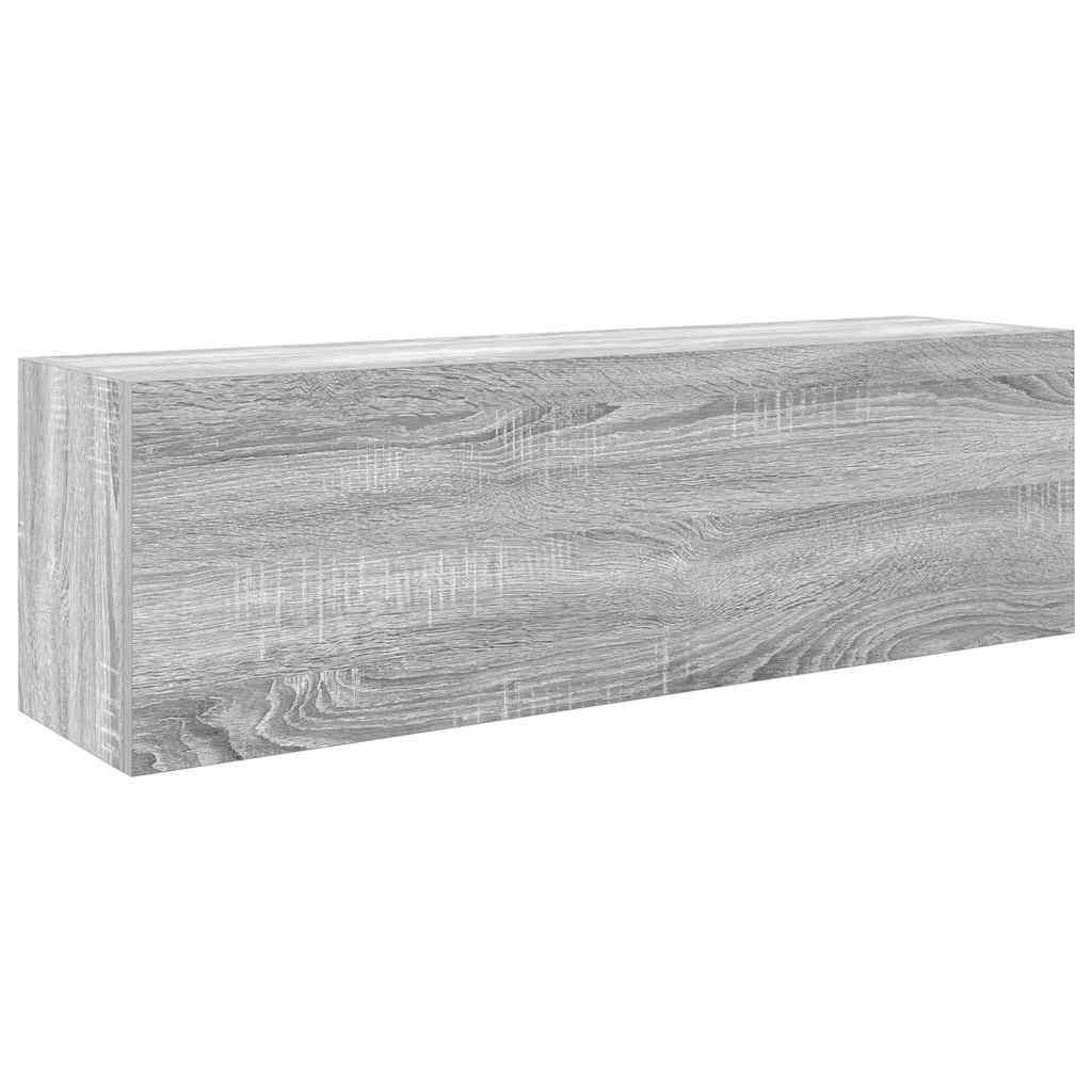 szürke sonoma szerelt fa fali fürdőszobaszekrény 100x25x30 cm