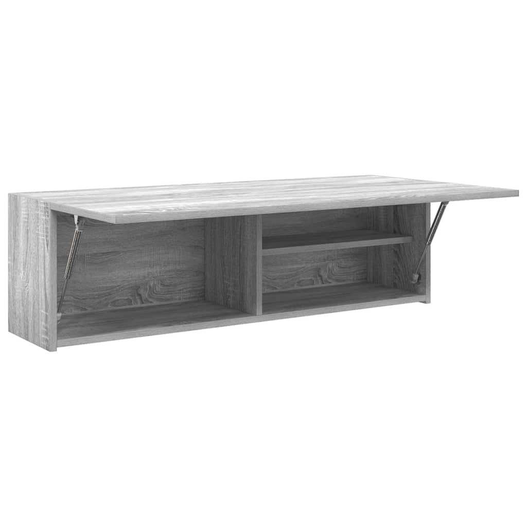 szürke sonoma szerelt fa fali fürdőszobaszekrény 100x25x30 cm
