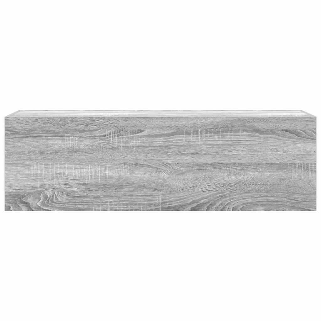 szürke sonoma szerelt fa fali fürdőszobaszekrény 100x25x30 cm