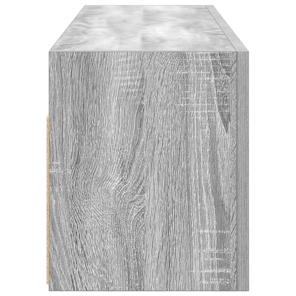szürke sonoma szerelt fa fali fürdőszobaszekrény 100x25x30 cm