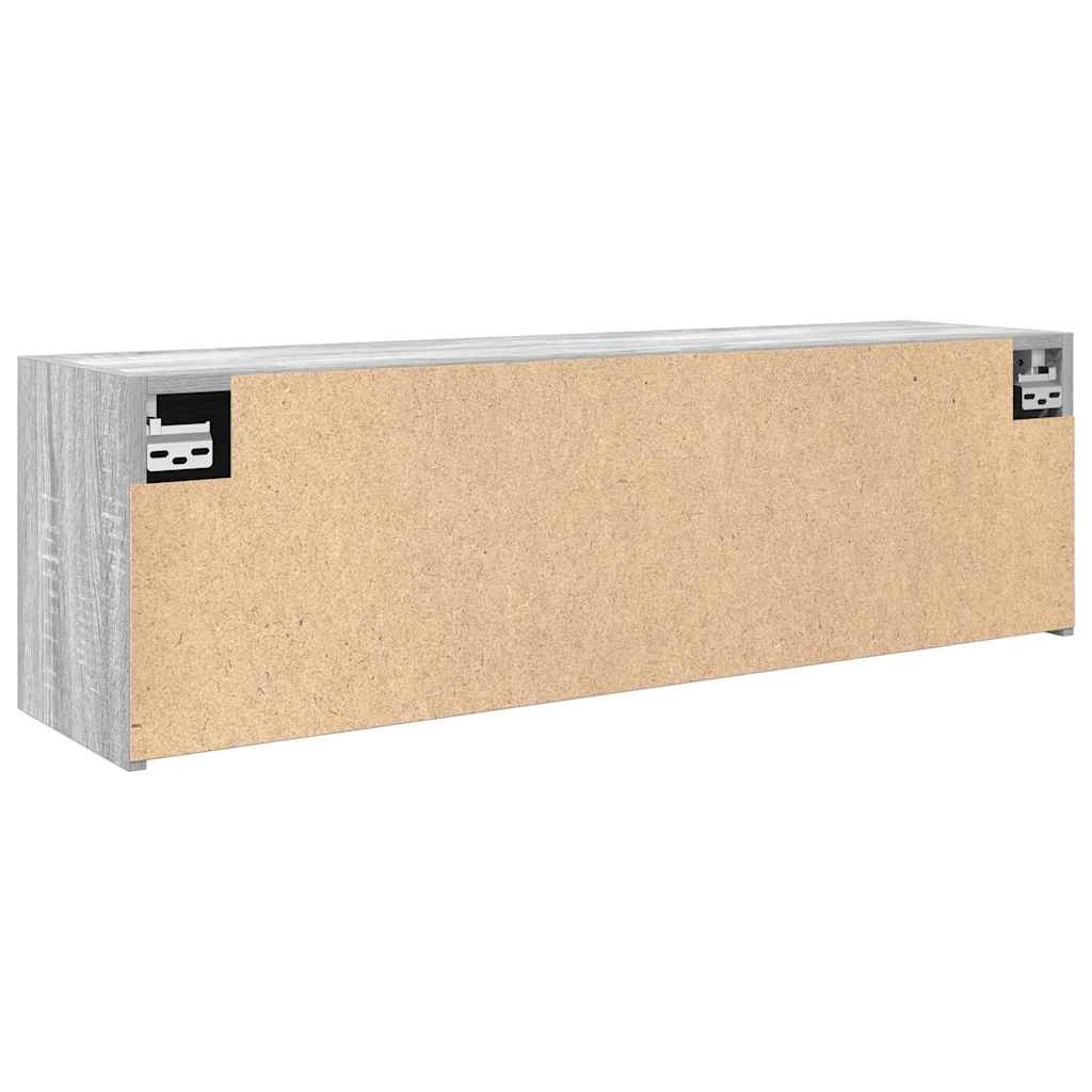szürke sonoma szerelt fa fali fürdőszobaszekrény 100x25x30 cm