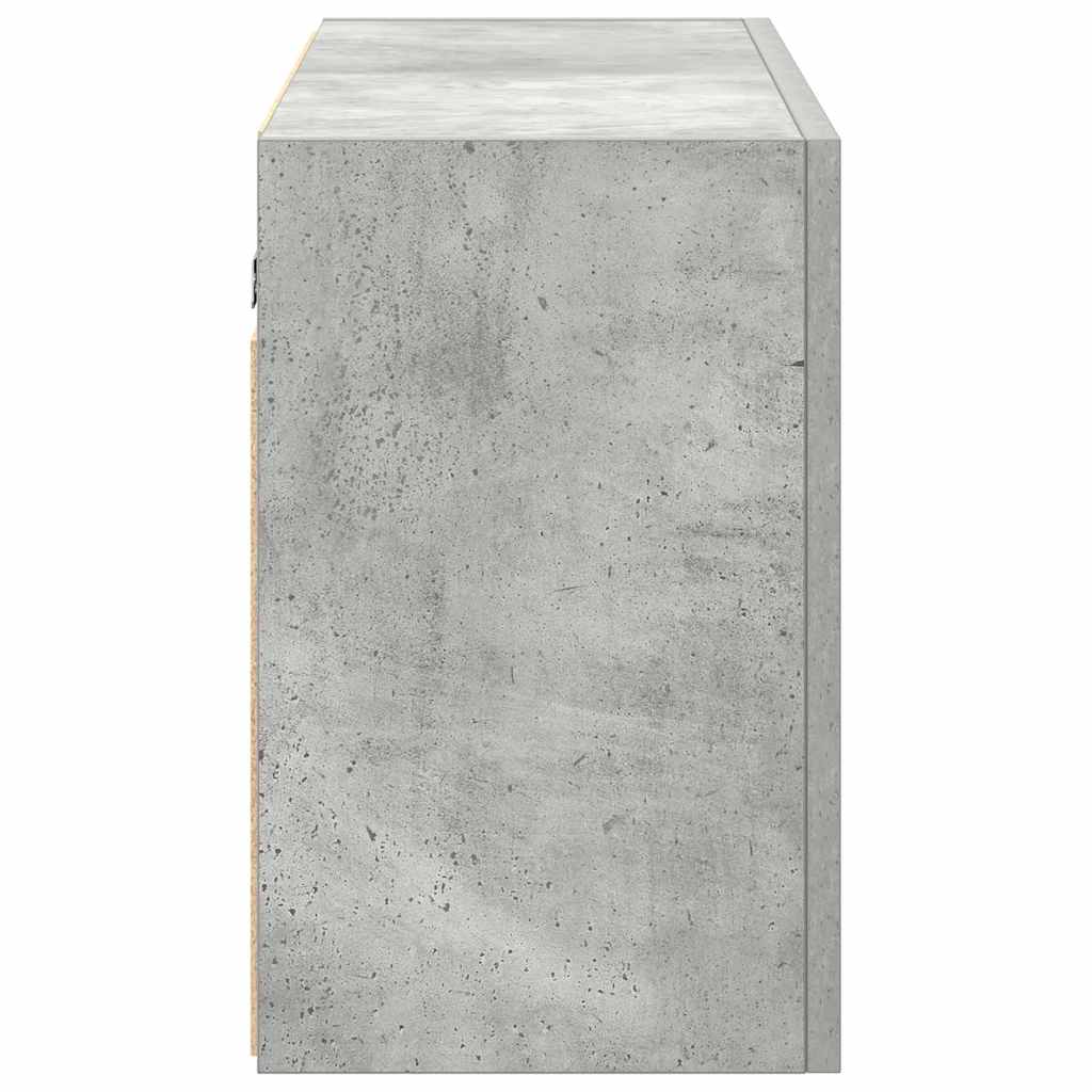 betonszürke szerelt fa fali fürdőszobaszekrény 100 x 25 x 40 cm